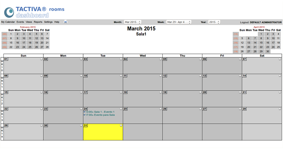 Calendario local realizado con WebCalendar