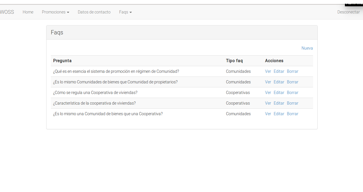 Woss - Web a medida realizada con Laravel